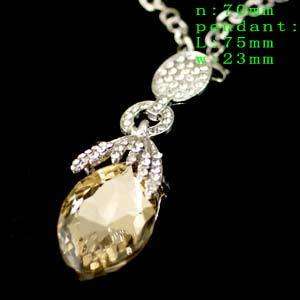 d6525 70cm Ladys Charm Diamante Faceted Crystal Teardrop Bead 