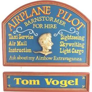  Airplane Pilot   Barnstormer for Hire Personalized Framed 