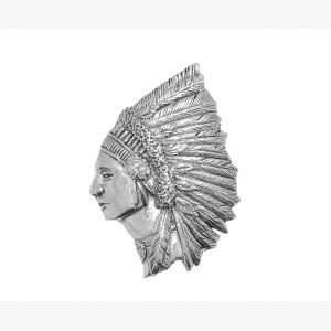  Pewter Pin Badge Western Indian Chief: Home & Kitchen