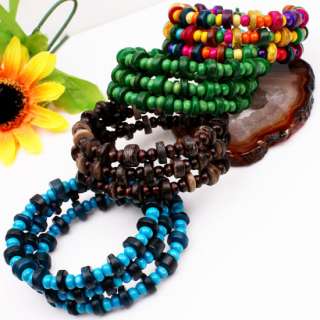 Wholesale 4pc Multi color Coconut Shell Bracelet Bangle  