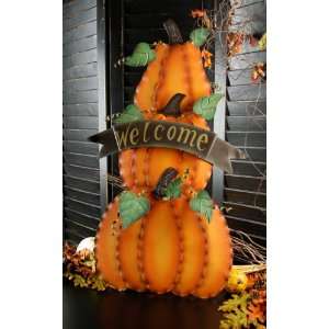  Wholesale Metal Stacked Pumpkin (Welcome) Only $10.95 Each 