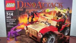 New Lego Dino Attack 7475 Fire Hammer vs. Mutant Lizards Sealed 2005 