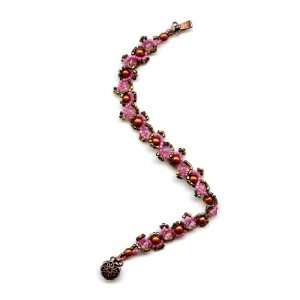    Winding Path Delica Beaded Bracelet Rose Copper and Bronze Jewelry