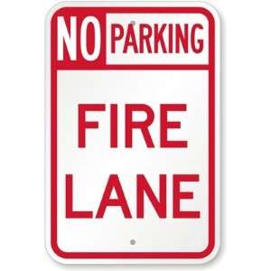  No Parking Fire Lane Aluminum Sign, 18 x 12 Office 
