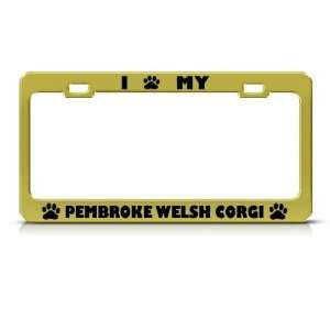  Pembroke Welsh Corgi Dog Metal license plate frame Tag 