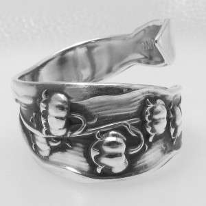   SILVER spoon ring LILY OF THE VALLEY by WHITING (RARE NOT MANY)  