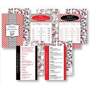 Kitchen Conversion Cards   Preppy Red & Black 