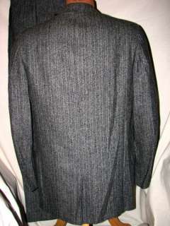 Vtg 50s Gray BLACK/WHITE w/ SILVER FLECK Suit 38   Pants 30 x 30 