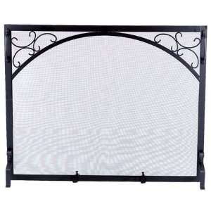  Panel Screen Black Wrought Iron With Scroll Design: Home 
