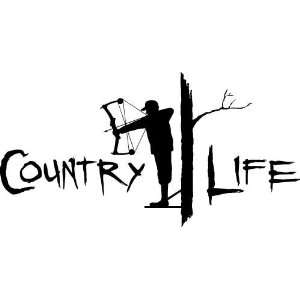   Country Life Window DecalBow Hunter in Black Vinyl 