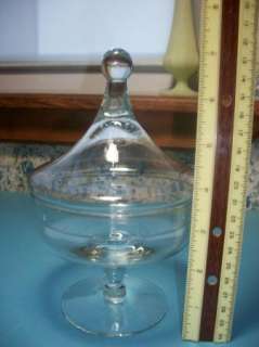 Footed Glass Candy Dish With Lid  