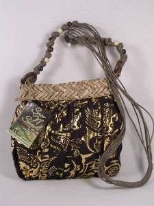 Sun & Sand Brown and Gold Beaded Crossover Bag / Purse NWTs!  