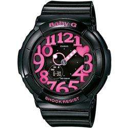 Casio BGA130 1B Baby G Watch with World Time   Black/Pink  