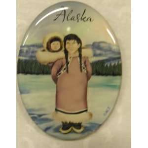  Alaska Native Woman with Papoose Magnet