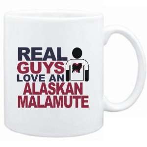 Mug White  Real guys love a Alaskan Malamute  Dogs  