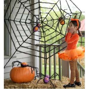  Giant Spiderweb Decoration with Two Sparkly Spiders Toys & Games
