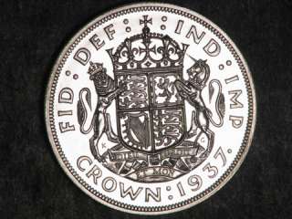 GREAT BRITAIN 1937 1 Crown George VI Silver Proof  