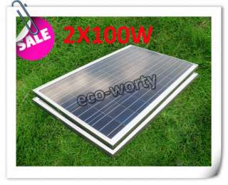 200W(2X100W) poly solar panel energy charger for battery, RV, car 