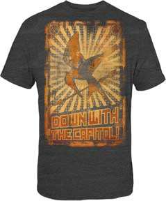 Hunger Games Down With The Capitol T Shirt MENS SMALL  