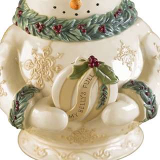 Grasslands Road Good Tidings SNOWMAN COOKIE JAR with Message Cookie 