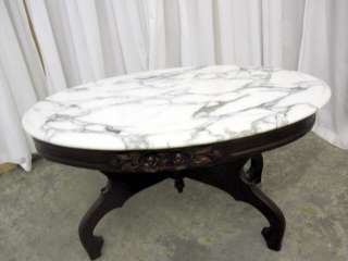Antique Marble Top Coffee Table Mint Condition Mahogany Base Victorian 