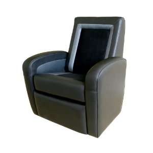   Black Leather Multifunctional Ottoman/Game Chairs