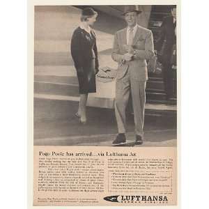  1961 Lufthansa Airlines Stewardess Pogo Poole Print Ad 