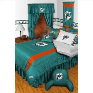   27 Miami Dolphins Sidelines Bedding Series (9 Pieces): Home & Kitchen