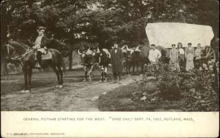 RUTLAND MA Ohio Day Reenactment General Putnam c1905 Postcard  