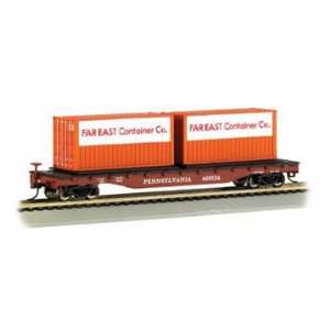   Railroad Flat Car With Container Load Ho Scale: Toys & Games