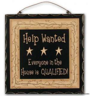   HELP WANTED FUNNY 8 WOOD SIGN Antique Country Home Decor  