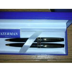 Waterman Expert Black Pen and Pencil Set with 23 Karat Gold Plated 