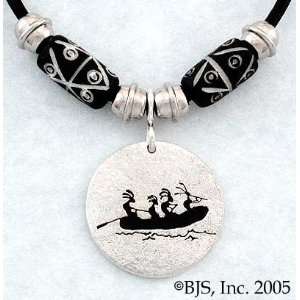  River Rafting Kokopelli Necklace   Sterling Silver Water 