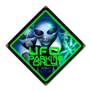  UFO Parking Only Vintage Metal Sign Alien