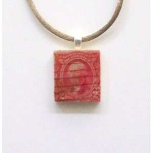  George Washington  2 Cent   Stamp Pendant Necklace 
