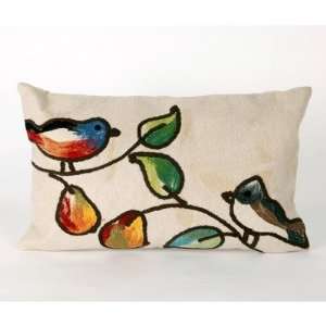   : Song Birds Rectangle Indoor/Outdoor Pillow in Cream: Home & Kitchen