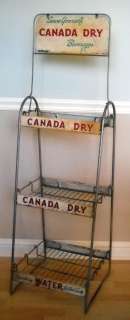 VINTAGE CANADA DRY 3 TIER FLOOR DISPLAY WITH TIN SIGNS  