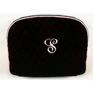  Quilted Black Velvet Cosmetic Bag Beauty