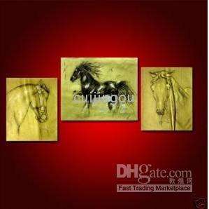 Abstract Large Wall Decor Canvas Art Courser Horse Oil  