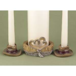 Country Flair Western Wedding Unity Candle Holder Set  