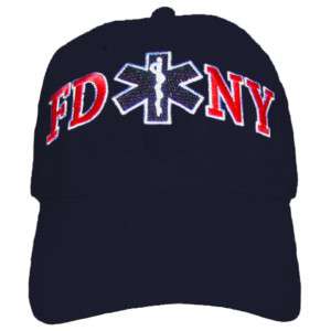 FDNY EMS BASEBALL HAT W/ STAR OF LIFE (NAVY)  