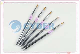 5x uv gel acrylic nail art tips builder brush pen gift