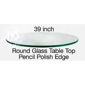  Glass Table Top: 39 Round, 3/8 Thick, Pencil Polish 