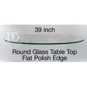 Glass Table Top: 39 Round, 1/4 Thick, Flat Polish Edge, Tempered 