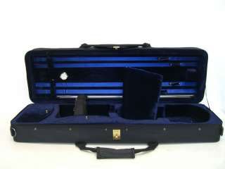 SKY Deluxe Oblong 4/4 Violin Case (Blue)+Extras  