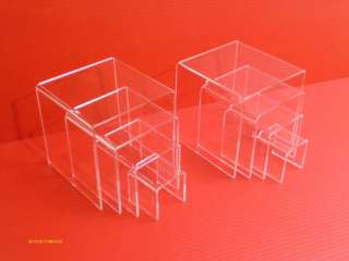 set of 4 Layer Display Riser Clear Acrylic Showcase Stand Unit 
