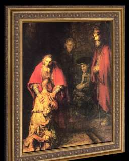 REMBRANDT PRODIGAL SON FRAMED CANVAS GICLEE REPRO 41x29  