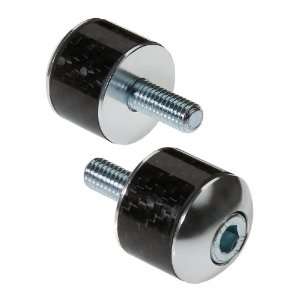  LP USA Carbon Inlay Bar Ends Without Rubber Silver 