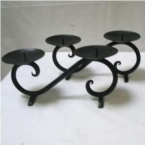    Solid Black Wrought Iron Candle Stand Holder: Home & Kitchen