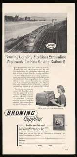 1957 NY Central Railroad Train Bruning Copy Machine Ad  